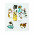 Japan Sanrio × Mofusand Big Vinyl Sticker - Cat / Doll - 2
