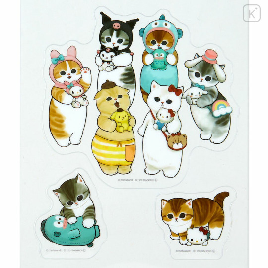 Japan Sanrio × Mofusand Big Vinyl Sticker - Cat / Doll - 3