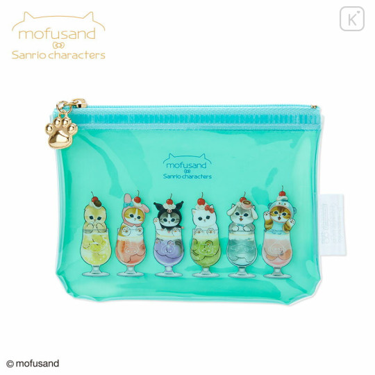 Japan Sanrio × Mofusand Mini Clear Pouch - Cat / Soda - 1