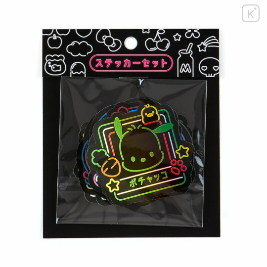 Japan Sanrio Original Sticker Set - Pochacco / Vivid Neon - 1