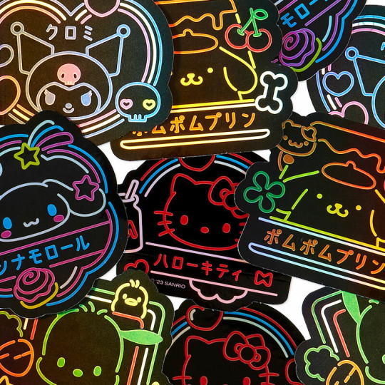 Japan Sanrio Original Sticker Set - Vivid Neon - 3