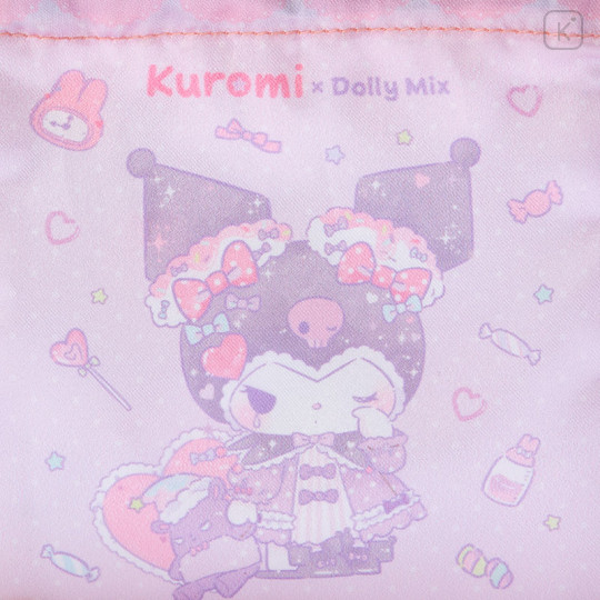 Japan Sanrio Dolly Mix Mini Drawstring Purse - Kuromi - 3