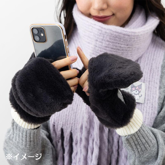 Japan Sanrio Original Faux Fur Muffler Gloves - Cinnamoroll - 4