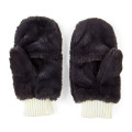 Japan Sanrio Original Faux Fur Muffler Gloves - Kuromi - 2