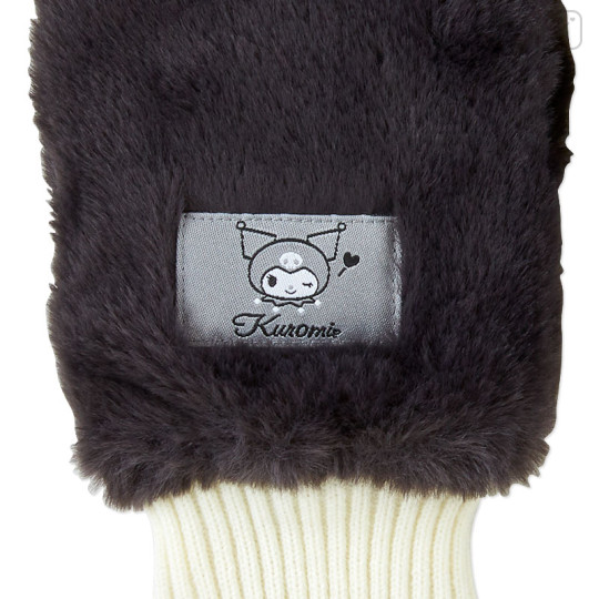 Japan Sanrio Original Faux Fur Muffler Gloves - Kuromi - 3