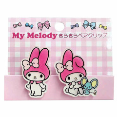 Japan Sanrio Glitter Clip 2pcs Set - My Melody