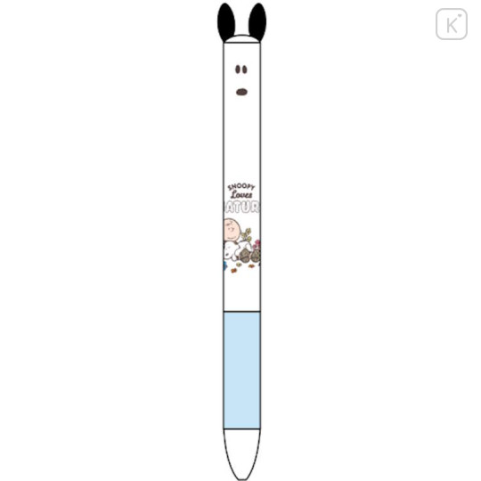 Japan Peanuts Two Color Mimi Pen - Snoopy / White - 1