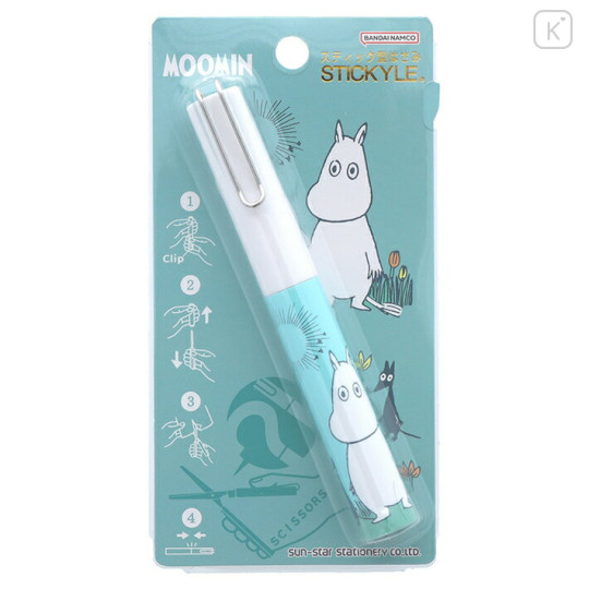 Japan Moomin Stickle Portable Compact Scissors - Moomintroll / Blue - 1