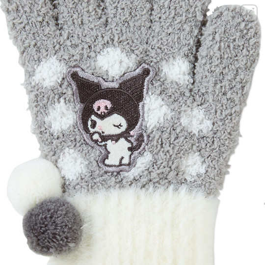 Japan Sanrio Original Kids Stretchy Gloves - Kuromi - 2