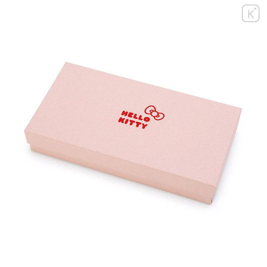 Japan Sanrio Genuine Leather Zip Wallet - Hello Kitty / Natural - 5