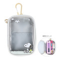 Japan Peanuts Carry Pouch with Carabiner - Snoopy / Woodstock White - 1