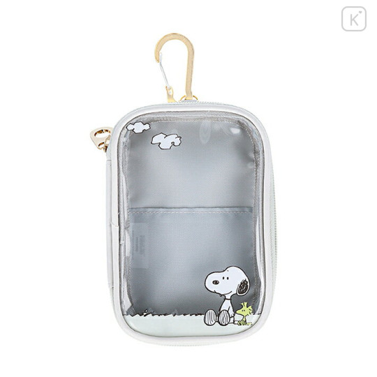 Japan Peanuts Carry Pouch with Carabiner - Snoopy / Woodstock White - 2