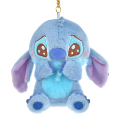 Japan Disney Store Fluffy Plush Keychain - Stitch / Uruuru Tears