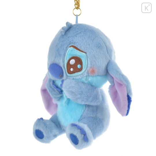 Japan Disney Store Fluffy Plush Keychain - Stitch / Uruuru Tears - 2