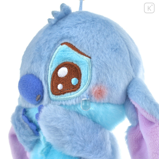 Japan Disney Store Fluffy Plush Keychain - Stitch / Uruuru Tears - 5