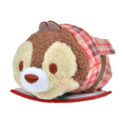 Japan Disney Store Tsum Tsum Mini Plush (S) - Chip / Autumn Checked