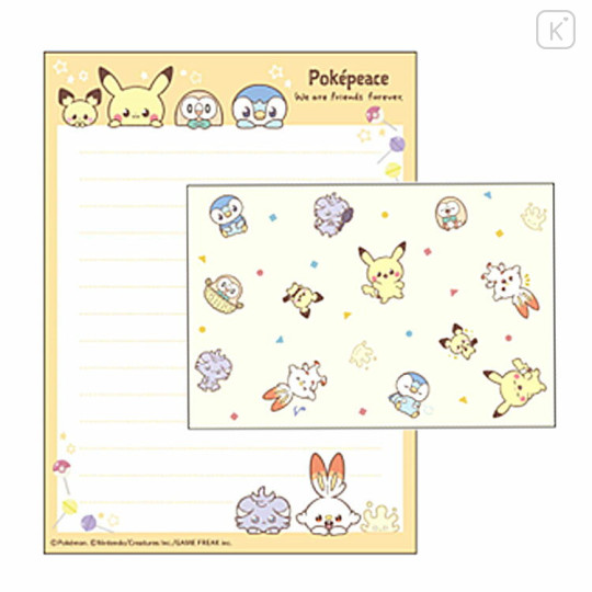 Japan Pokemon Letter Envelope Set - Poke Piece / Yellow - 1
