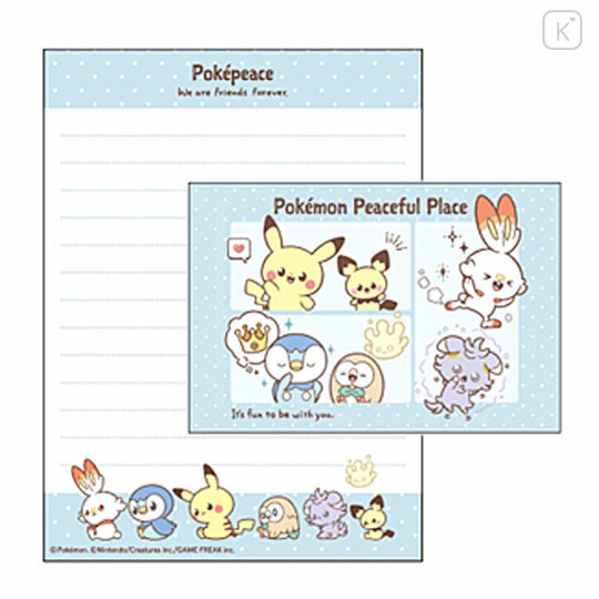 Japan Pokemon Letter Envelope Set - Pokepeace / Blue - 1