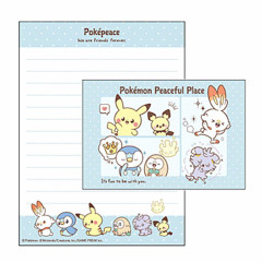 Japan Pokemon Letter Envelope Set - Pokepeace / Blue