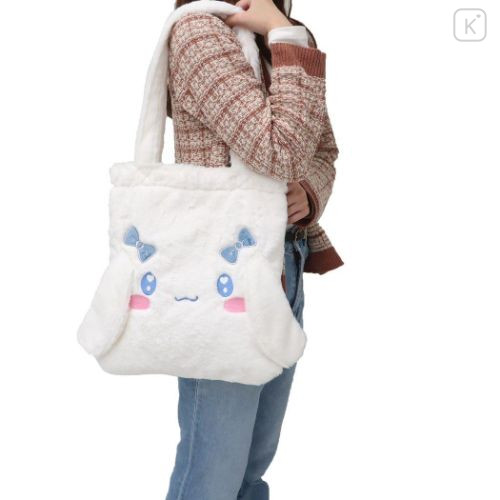 Japan Sanrio Fluffy Fur Tote Bag - Pompompurin - 5