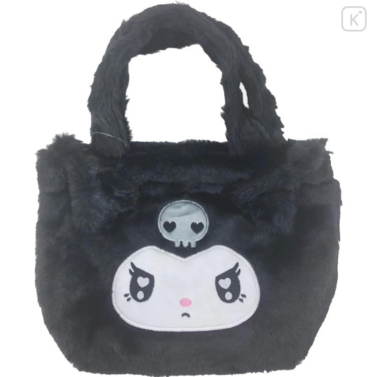 Japan Sanrio Fluffy Fur Handbag - Kuromi - 1
