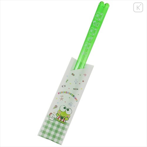 Japan Sanrio Chopsticks 23cm - Keroppi / Clear Green - 1