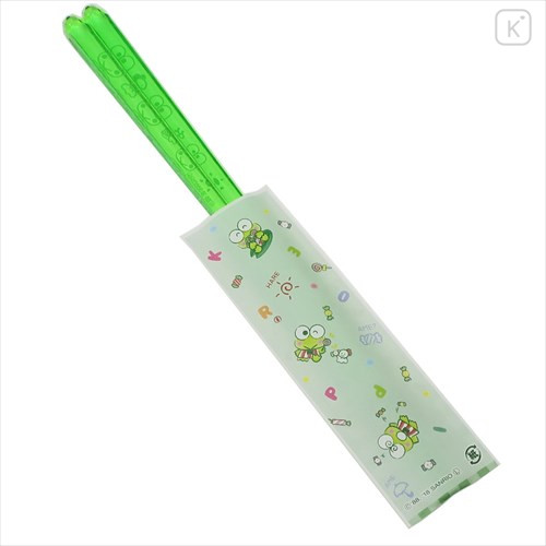 Japan Sanrio Chopsticks 23cm - Keroppi / Clear Green - 4