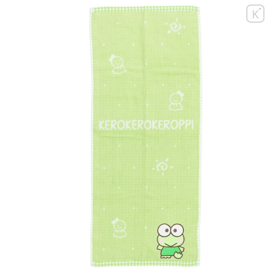 Japan Sanrio Jacquard Long Towel - Keroppi / Light Green - 1