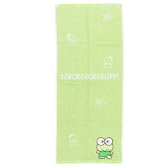 Japan Sanrio Jacquard Long Towel - Keroppi / Light Green