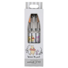 Japan Disney Store Uni-ball One Gel Pen 3pcs Set - Winnie the Pooh / Black＆Flower