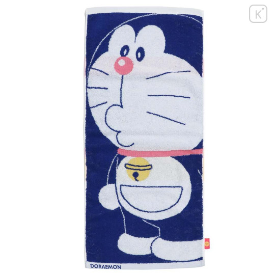 Japan Doraemon Jacquard Long Towel - Navy - 1