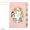 Japan Sanrio × Mofusand 5 Pockets A4 Clear File - Cat / Flora - 1