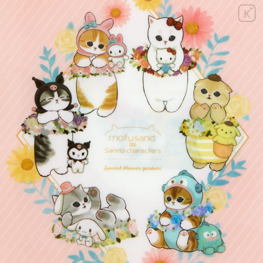 Japan Sanrio × Mofusand 5 Pockets A4 Clear File - Cat / Flora - 3