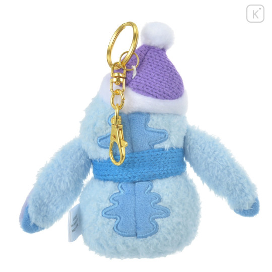Japan Disney Store Fluffy Plush Keychain - Stitch : Christmas Snowman - 4