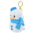 Japan Disney Store Fluffy Plush Keychain - Donald Duck / Christmas Snowman - 2