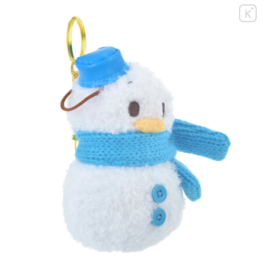 Japan Disney Store Fluffy Plush Keychain - Donald Duck / Christmas Snowman - 3