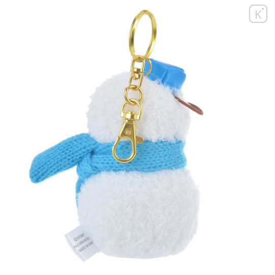 Japan Disney Store Fluffy Plush Keychain - Donald Duck / Christmas Snowman - 4