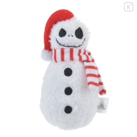 Japan Disney Store Fluffy Plush Keychain - Jack Skellington : Christmas Snowman - 1