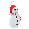 Japan Disney Store Fluffy Plush Keychain - Jack Skellington : Christmas Snowman - 3