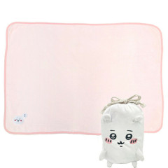 Japan Chiikawa Embroidery Blanket & Drawstring Bag - Light Pink