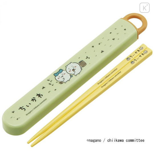 Japan Chiikawa Chopstick Box Set - Hachiware / Light Yellow - 1