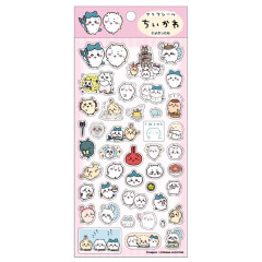 Japan Chiikawa Clear Seal Sticker - Friends / Pink