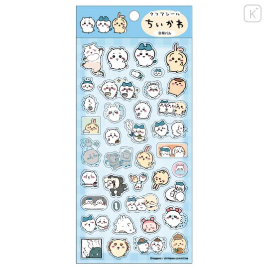 Japan Chiikawa Clear Seal Sticker - Friends / Blue - 1