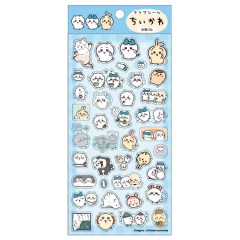 Japan Chiikawa Clear Seal Sticker - Friends / Blue