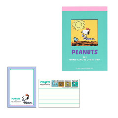 Japan Peanuts Mini Notepad - Snoopy / Retro Green