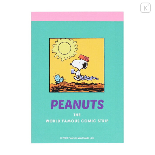 Japan Peanuts Mini Notepad - Snoopy / Retro Green - 2