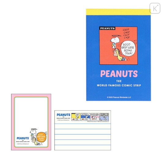 Japan Peanuts Mini Notepad - Snoopy / Retro Blue - 1