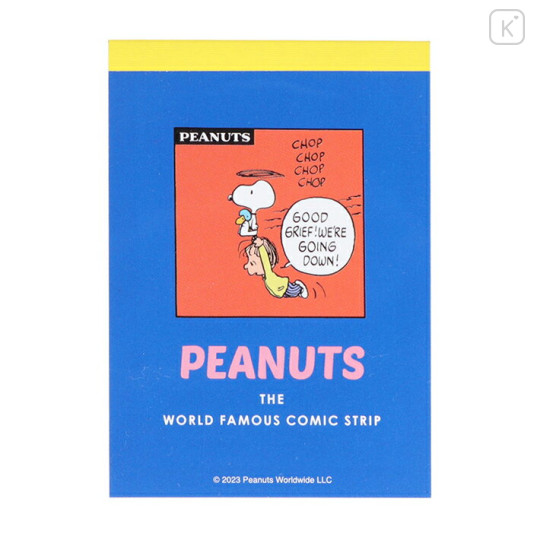 Japan Peanuts Mini Notepad - Snoopy / Retro Blue - 2