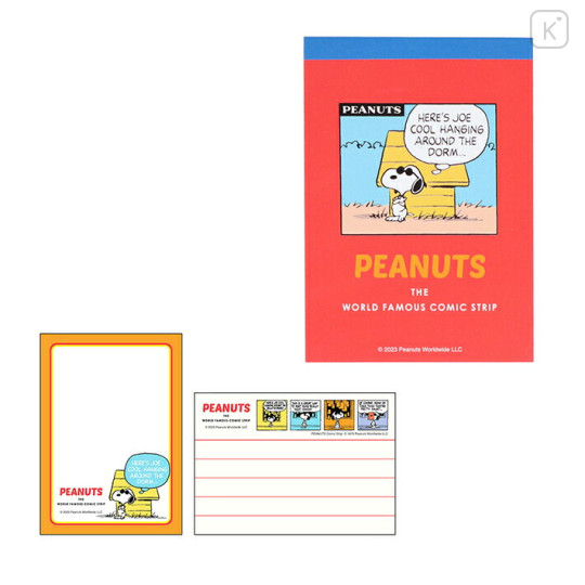 Japan Peanuts Mini Notepad - Snoopy / Retro Red - 1