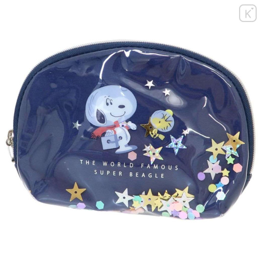 Japan Peanuts Round Pouch & Tissue Case - Snoopy / Astro Navy - 1